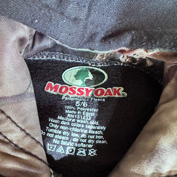 MOSSY OAK Camo Stars & Stripes Performance Hoodie Size 5/6 - Picture 4 of 4